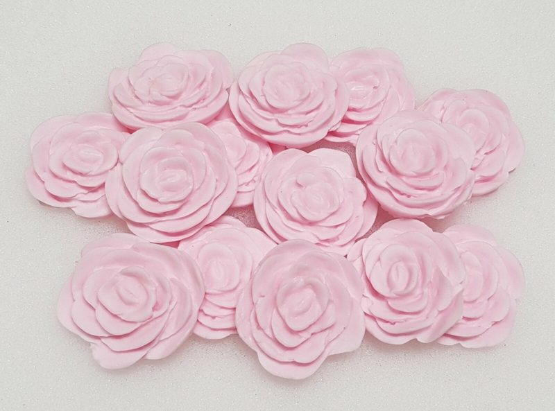 14 Edible Baby Pink Roses Sugar Flowers Cupcake Toppers Cake Decorations