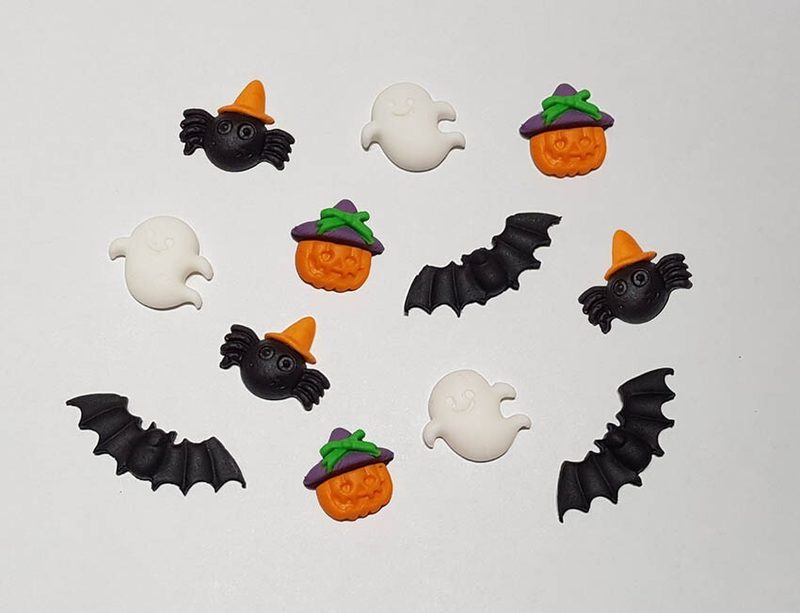 Halloween Sugar Icing Fondant Edible Cupcake Toppers Cake Decorations