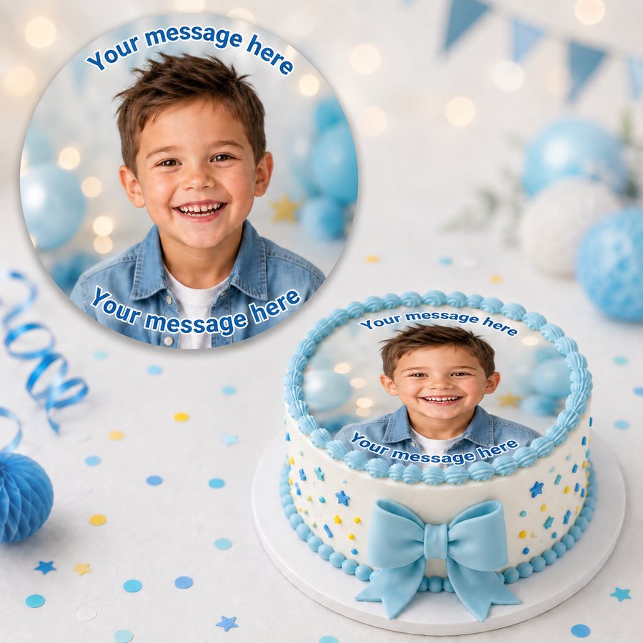 Personalised Edible Your Photo Birthday Cake Topper Wafer/Icing Not Pre-Cut