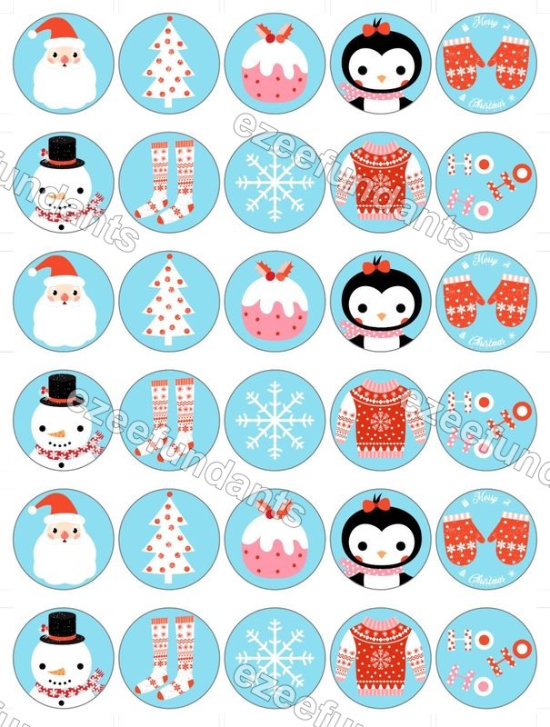 30x Christmas Edible Wafer/Icing Cupcake Toppers Cake Decorations 🎄