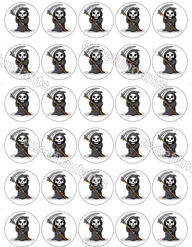 30x Halloween Ripper Edible Wafer/Icing Cupcake Toppers 🎃