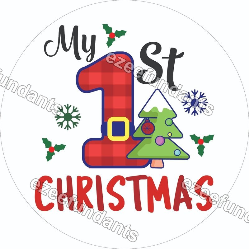 First Christmas Cake Topper Edible Icing Wafer Decorations 🎄
