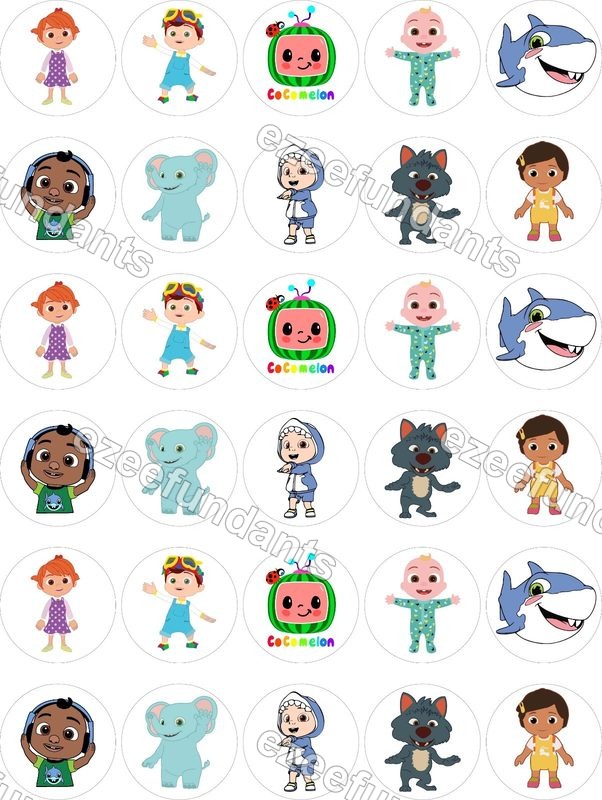 30x Cocomelon Edible Cake Cupcake Toppers – Wafer/ Icing Birthday Decorations