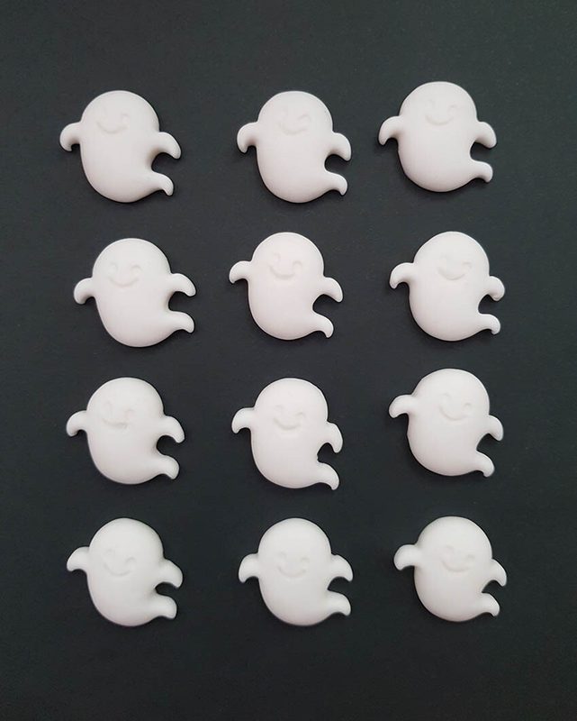 12x Halloween Ghosts Sugar Fondant Edible Cupcake Toppers Cake Decorations 🎃