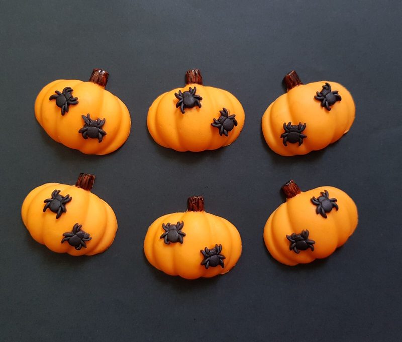 6x Halloween Pumpkins Cupcake Toppers Cake Decorations 🎃